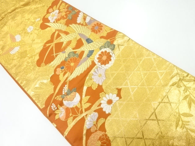 JAPANESE FUKURO OBI / WOVEN CRANES